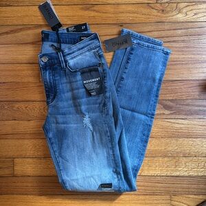 NWT Women’s Designer Buffalo Mid Rise Skinny Jeans Denim Pants Distressed Sz 27